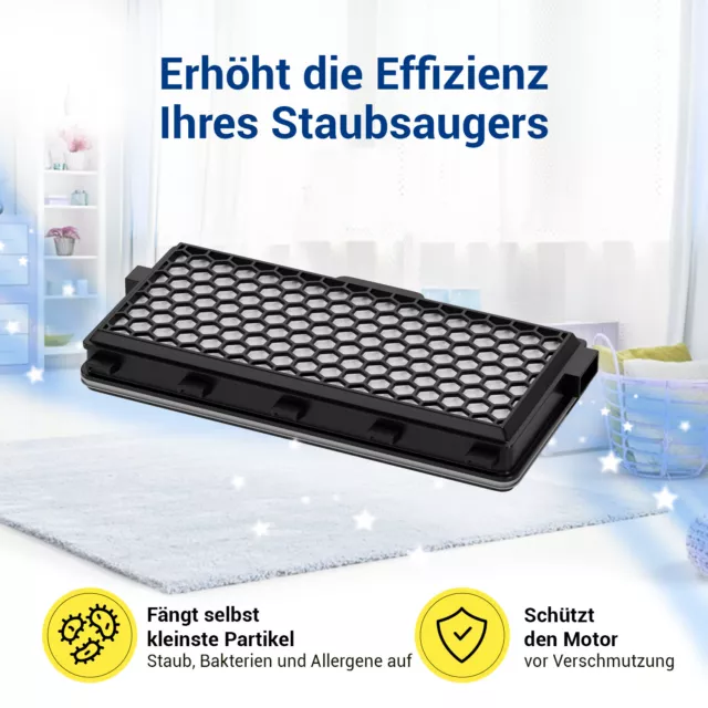 Abluftfilter 2 Stk Kassette passend wie Miele 9616110 SF-AA50 für Staubsauger 3