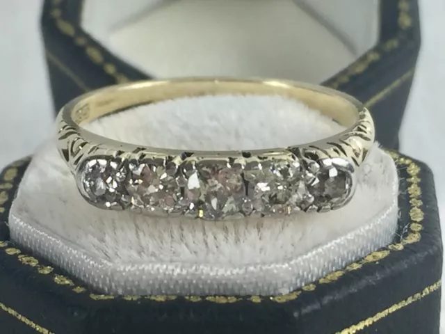 Feiner vintage Riviere Ring, besetzt mit 5 Diamanten ca. 0,30ct, Gold 585 / 14K