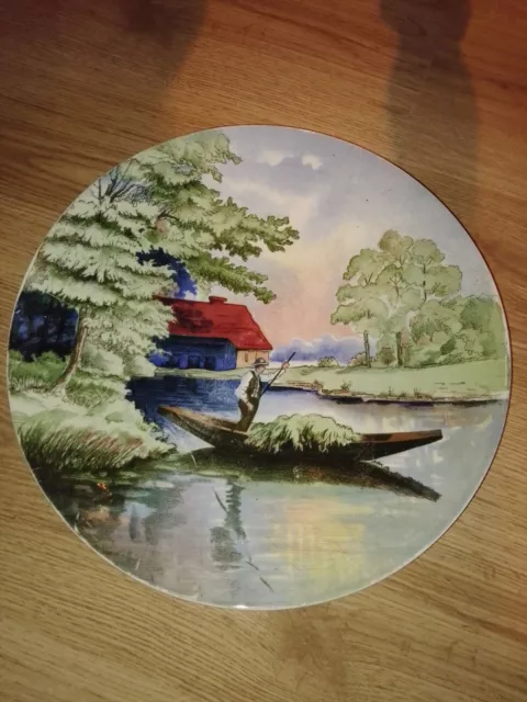 Magnifique et Grande Assiette Murale Villeroy Et Boch - Marais Barque - Vintage