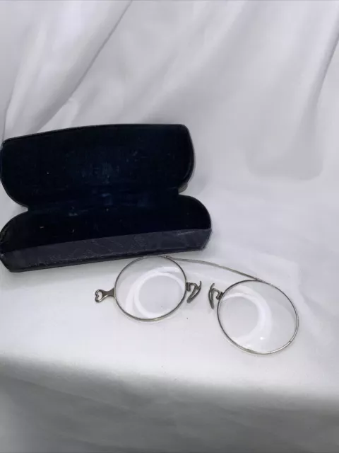 American Optical VARSITY  Pince Nez Antique Eyeglasses & Case