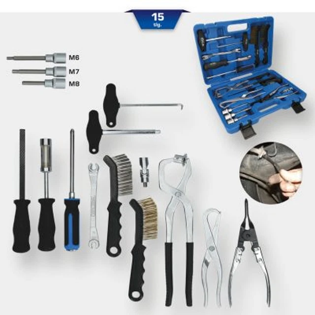 Lot 8 Outils Frein YT-0680 - Pince Ressort, Crochet Réglage, Mallette