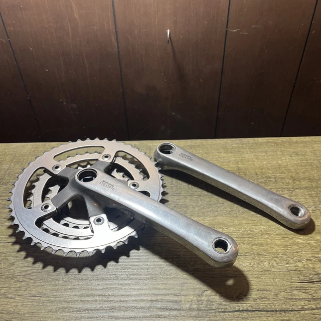 Pédalier Shimano Deore LX FC-M550 Triple 46/36/24 - 175 Mm Argent - Occasion Fonctionnel Parfait Pour VTT Vintage