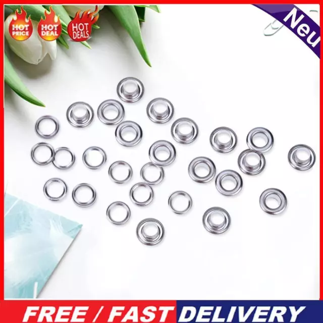 100sets Eyelet with Washer Leather Craft Repair Grommet(Silver)(5mm)