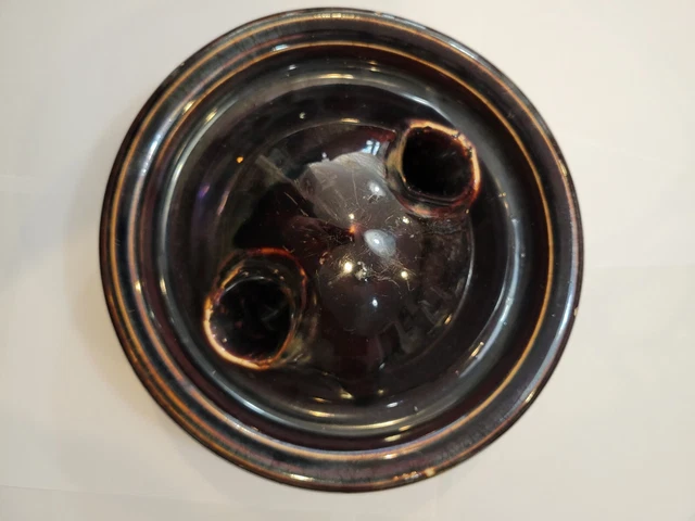 Vintage Unique Brown Large Ceramic Porcelain Glazed Electric Insulator 2