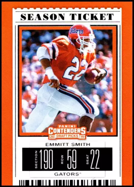 2019 Panini Contenders Draft Tickets Season Ticket #37 Emmitt Smith NM-MT ID:311