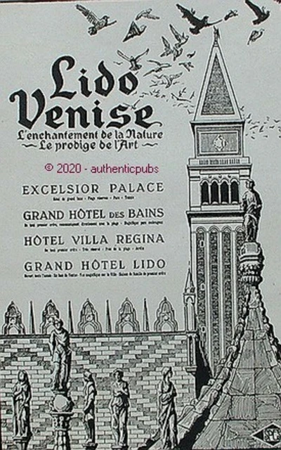 Venise Grand Hotel Lido Excelsior Palace 1925 French Advertisements Rare Venice
