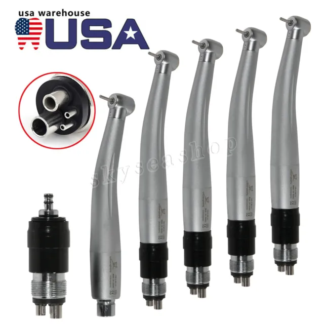 5* NSK Style Dental High Speed Push Button Handpiece+4Hole Quick Connect es