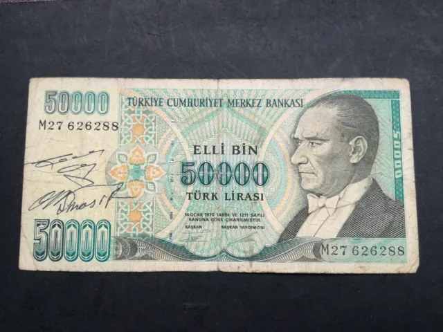 TURKEY 50000 Lirasi Banknote 1970