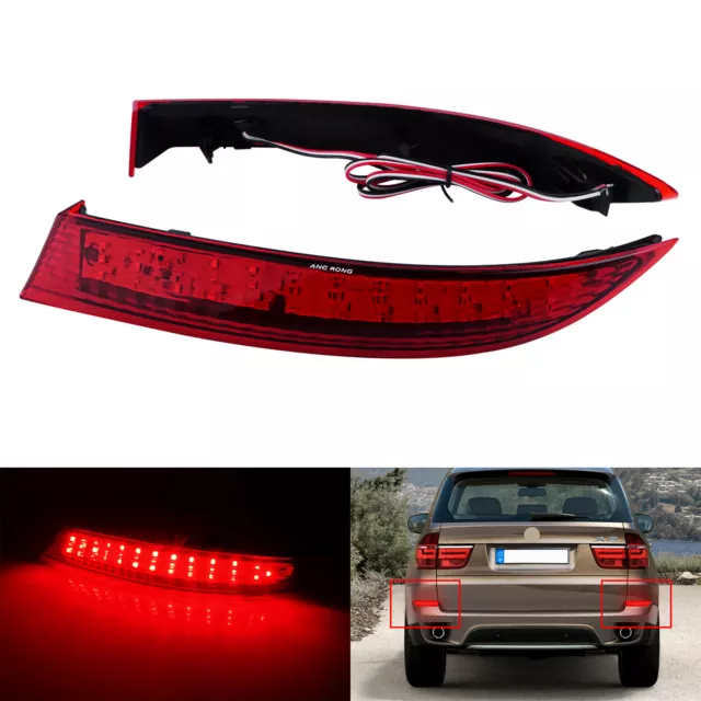 2x 24 SMD LED Pare-chocs arrière réflecteur de lumière Rouge Pour BMW X5 E70 LCI