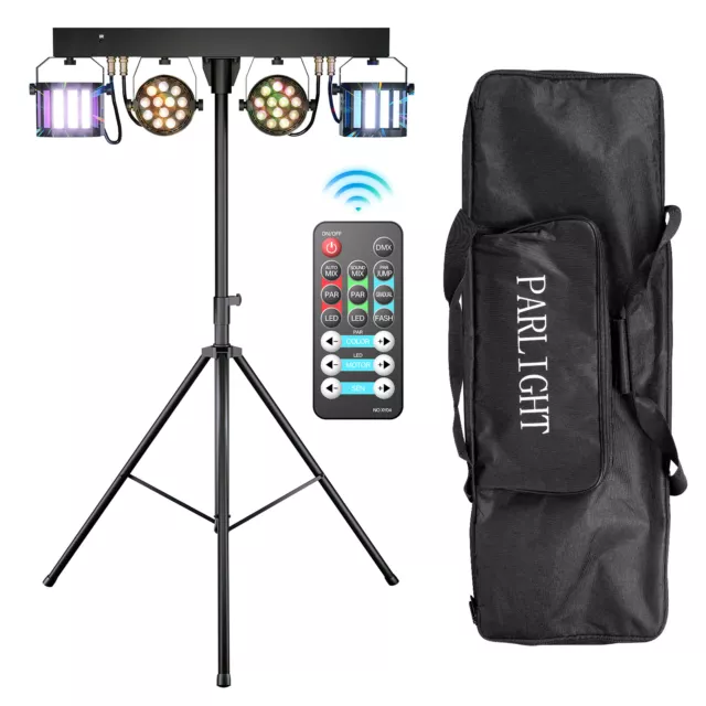 DJ Party Licht mit Stand RGBW Stativ Par Bühnenlicht Disco Club Tragbare Tasche