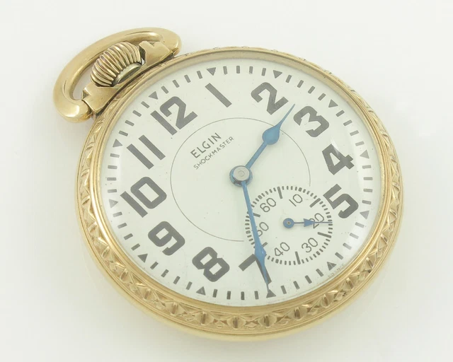 ANTIQUE ELGIN 17J Pocket Watch Shockmaster Grade 657 Star 10K Gold