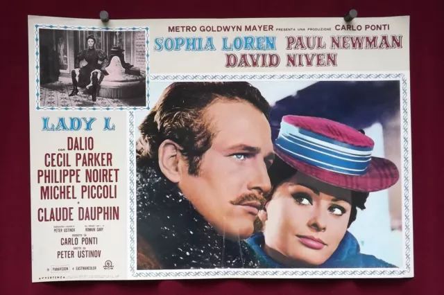 Lady L FOTOBUSTA Poster AFFICHE Peter Ustinov Sophia Loren Paul Newman 1965 ITA
