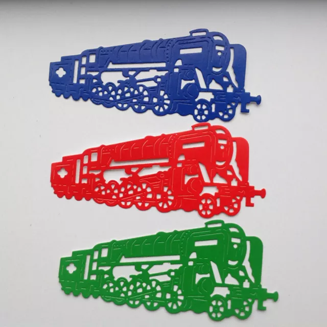 Large Steam Locomotive / Train Die Cuts - Assorted Colours in sets of 6