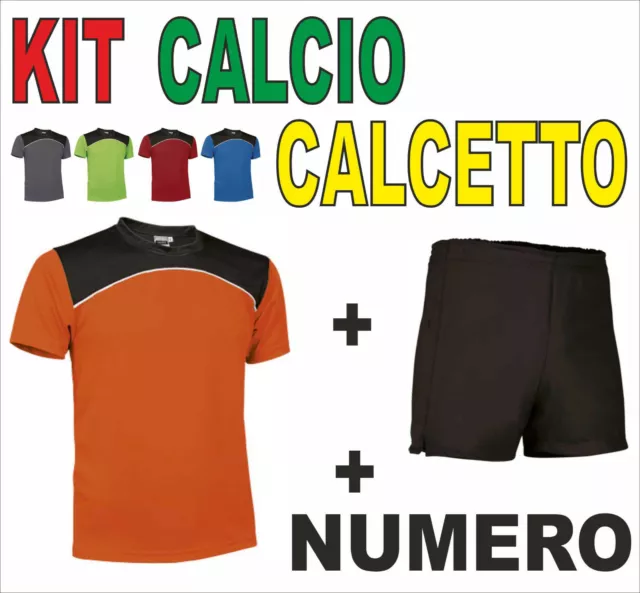 KIT CALCIO CALCETTO Maglietta Pantaloncino Numero Valento Maurice College E3S