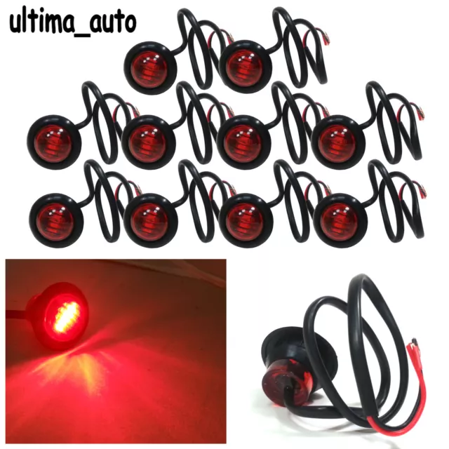 10 X 3 LED Rot Rund Hinten Marker Lichter Lampen 24V für Lkw Anhänger Lkw  EUR 26,75 - PicClick DE