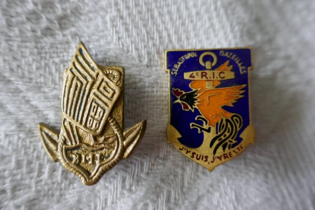 Insigne Du Bataillon Montagnard En Indochine - 4° TDSC - Drago Olivier Métra - Bon état