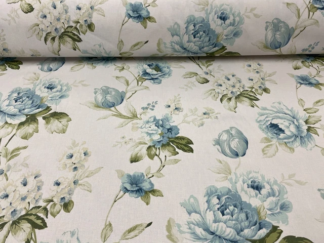 Harriet Cottage roseblau grün Baumwolle 140 cm breit Vorhang/Bastelstoff 2