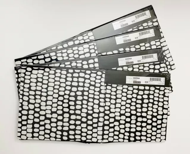 SET of 4 - Ikea DRONA Storage Box fits Kallax Expedit 13x15x13" Black/White Dots
