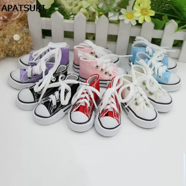 1Pair 7.5cm Canvas Shoes For 1/4 BJD Doll Mini Doll Shoes 16 Inch Sharon Boots