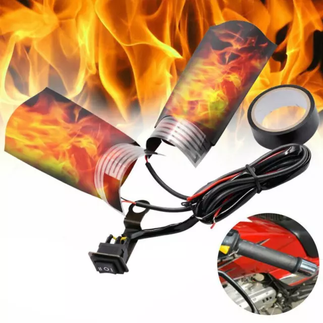 Electric Heated Motorcycle Hand Grips Adjustable Handlebar Cover Handl✨ J6M8