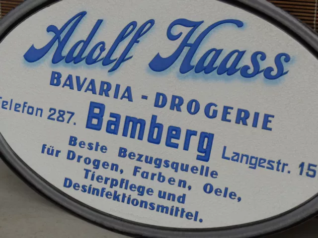 altes Plakat Reklame BAVARIA - DROGERIE Adolf Haass Bamberg um 1930 Exem. 4