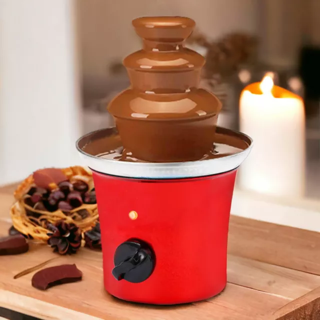 Mini Stainless Steel Electric Chocolate Fountain Gift Fondue with Dipping Forks