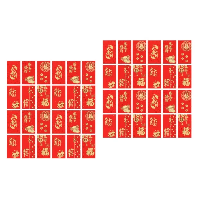 120 Pcs Long Red Envelope Bag Paper Chinese Money Envelopes Lucky Pockets