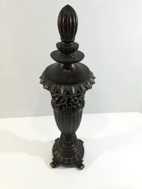 Decorative urn 16 3/4" tall Rubbed Bronze colored VGC