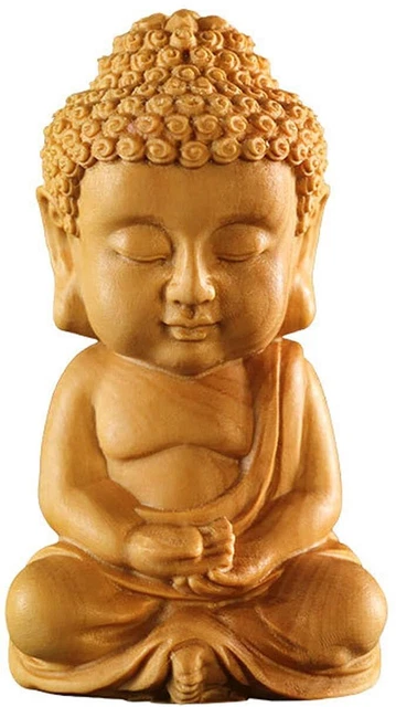 Miniature Buddha statue wood carving mini Buddha statue Nyorai Cute Handmade