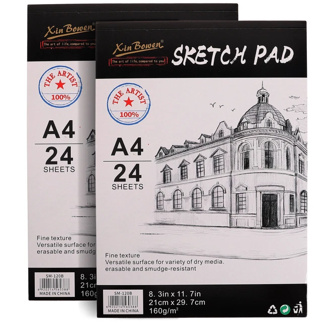 2 piezas de libros de bocetos cuaderno de bocetos de tapa dura almohadilla premium tablero de dibujo