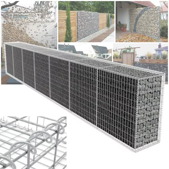 Galvanised Gabion Basket / Cages Retaining Stone Garden Wall Heavy Duty 4mm wire