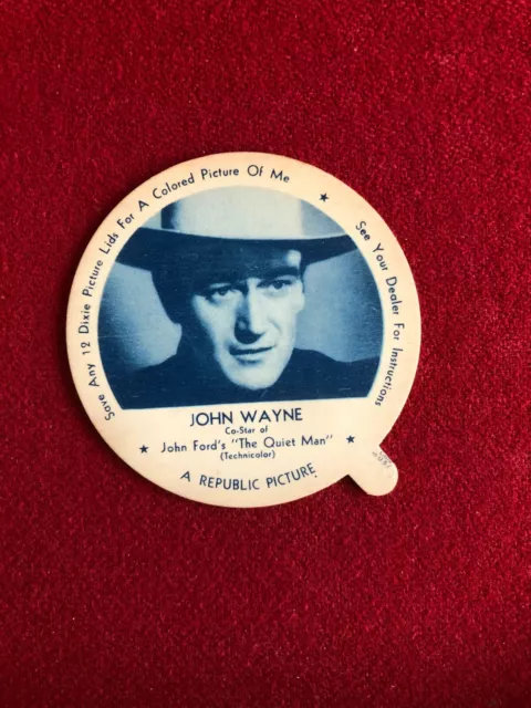 1952, John Wayne, couvercle crème glacée NELSONS « inutilisé » (rare/vintage)