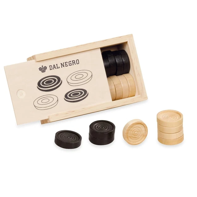 Boîte De Jeu Ancienne En Bois Avec Pions, Dés Et Cornets En Cuir - Patinée