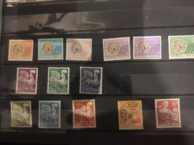 ETAT NEUF/ RARE 1957/1976 : FRANCE lot de 16 timbres  Pré-Oblitérés  qualité MNH