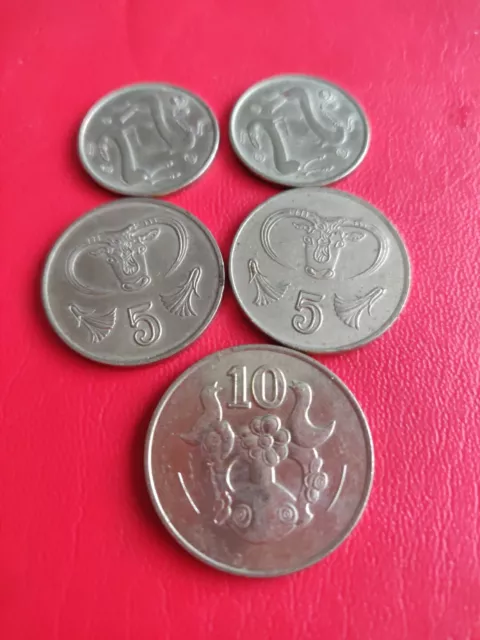 Cyprus - 5 coins-   10/5/5/ 2 & 2 cent