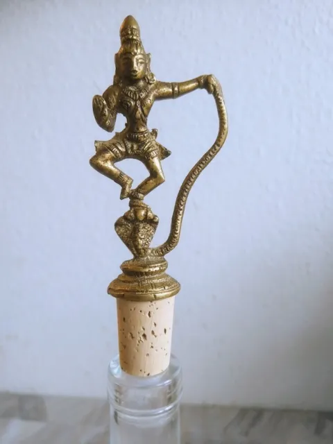 Sehr , sehr alter Zierkorken - Gott tanzt auf einer Kobra - bottle stoper Nur 1 