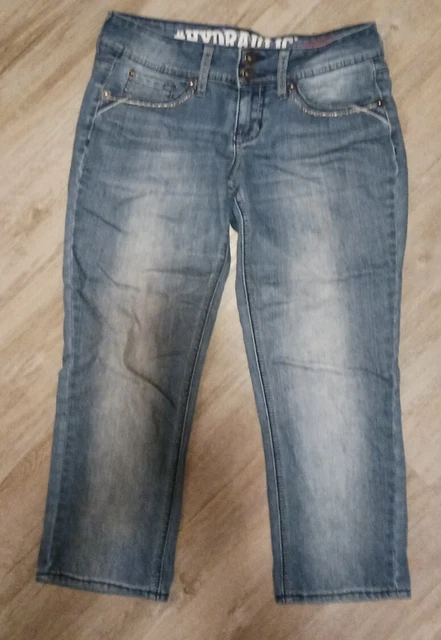 Hydraulic Blue Lola Curvy Crop Capri Stretch Med Wash Womens Jeans 7/8