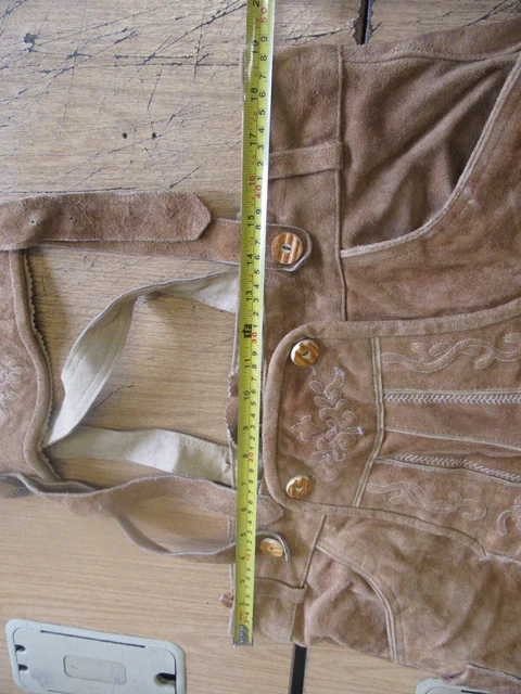 Vintage Austrian Trachten Lederhosen Octoberfest Leather Trousers Shorts Uk 37" 2