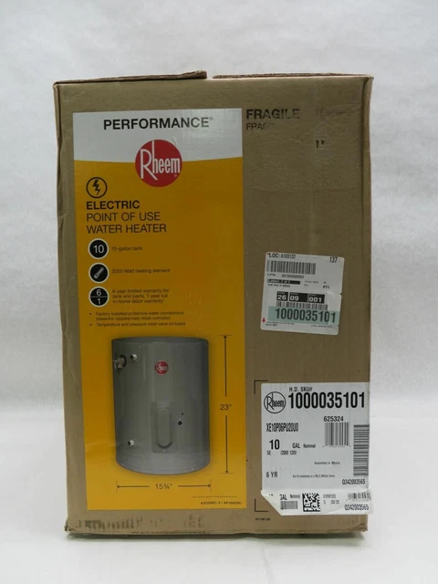 RHEEM PERFORMANCE 10 gal. Electric Point Of Use Water Heater, XE10P06PU20U0  $267.20 - PicClick