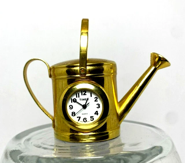 Miniature Brass Watering Can Clock