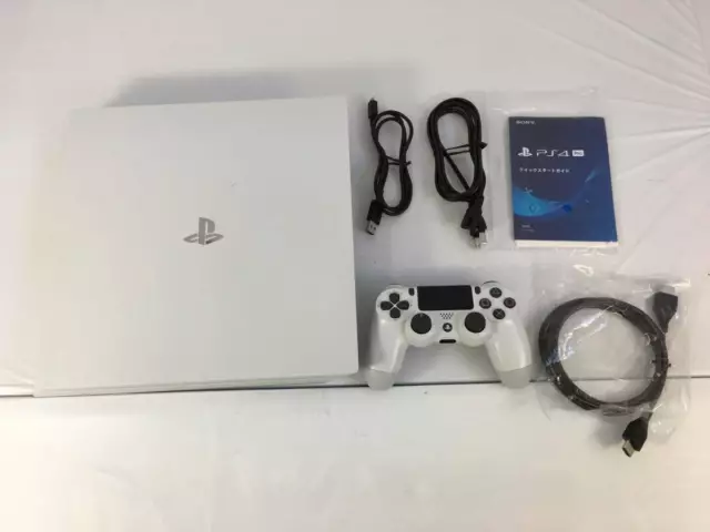 PS4 Glacier white Pro 1TB Console Full Accessories Sony PlayStation 4 [CC]