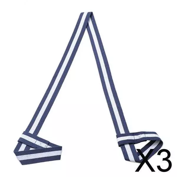 3X Cotton Yoga Mat Strap Pilates Mat Carrier Fitness Stretchy Loop Blue White