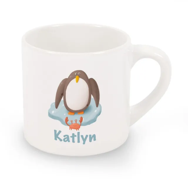 Taza personalizada para niños pingüinos, elección de taza de cerámica o taza irrompible