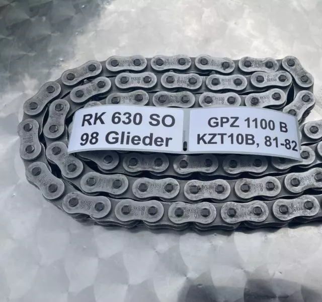 Kette RK 630 SO, 98 Glieder, Kawasaki GPZ 1100 B, KZT10B, 81-82, Z1000R, endlos