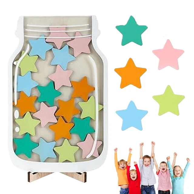 Belohnungsglas Mit Sternen & Dinos – Motivations-System Für Kinder, Schule & Zuhause (21x13,7 Cm, 25 Token)