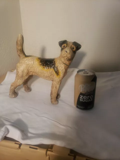 Antique Hubley? Huge Fox Terrier Cast Iron Dog Door Stop