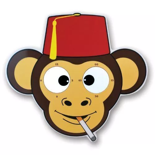 Cheeky Smoking Monkey in Fez Hat Rolling Eyes Wall Clock Oswald Style