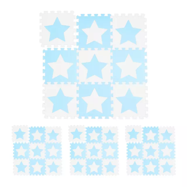 36 losas alfombra puzle bebés estrellas Suelo goma Colchoneta gateo blanco/azul