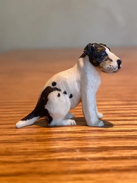 Vintage hand Carved bovine Bone dog miniature nice!