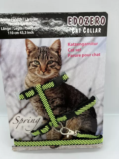 Arnés ajustable para gato correa para gatito cinturón de nailon 43,3"" 110 cm